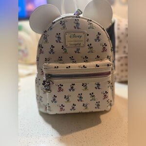 Loungefly Disney Rainbow Mickey Mouse Patterned Mini Backpack